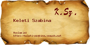 Keleti Szabina névjegykártya